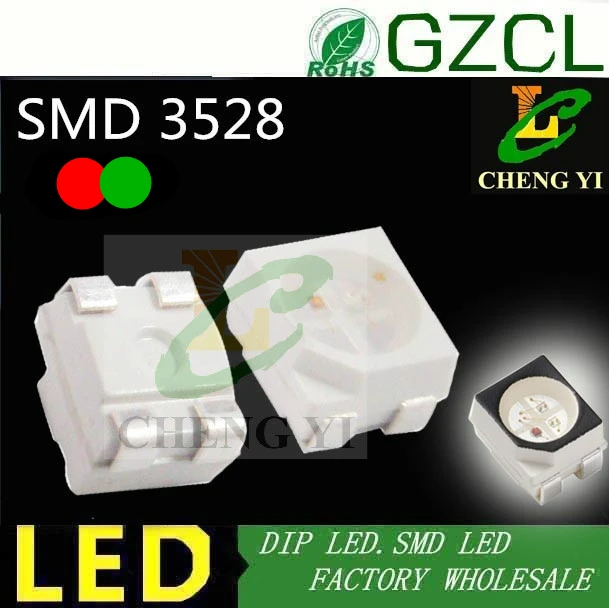 Красный и зеленый двухцветный smd led 3528 свет диода 1210 поверхностного крепления чип