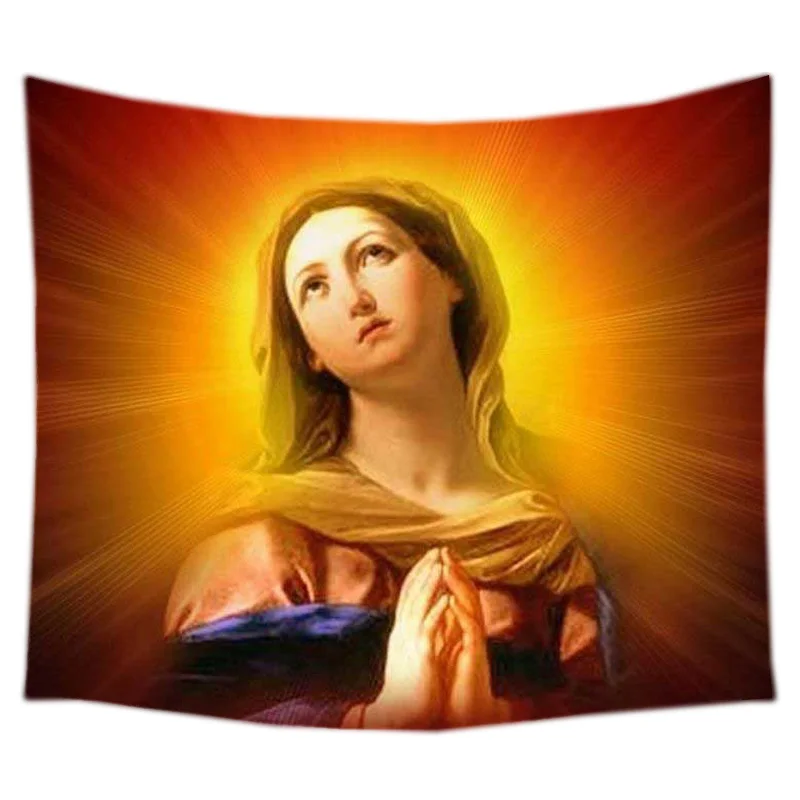 

Virgin Mary Custom Tapestry Table Cloth Beach Blanket Home Decorative Wall Hanging Picnic Mat
