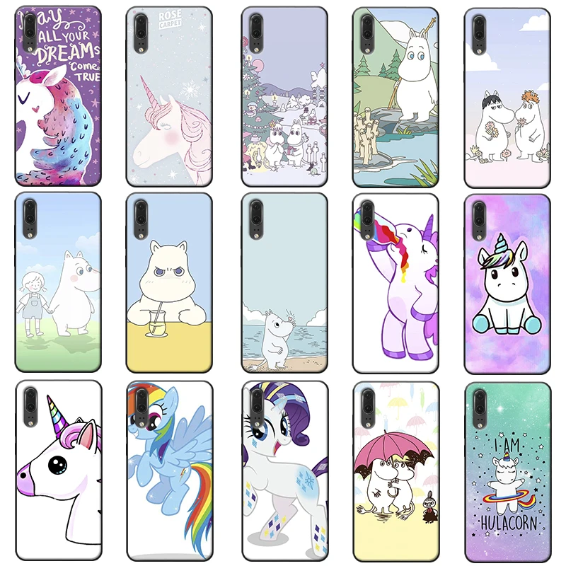 Soft Silicone Phone Case for huawei honor 20 lite 8x 9x pro 10 v30 Hippo Rainbow Unicorn Horse cute animal |