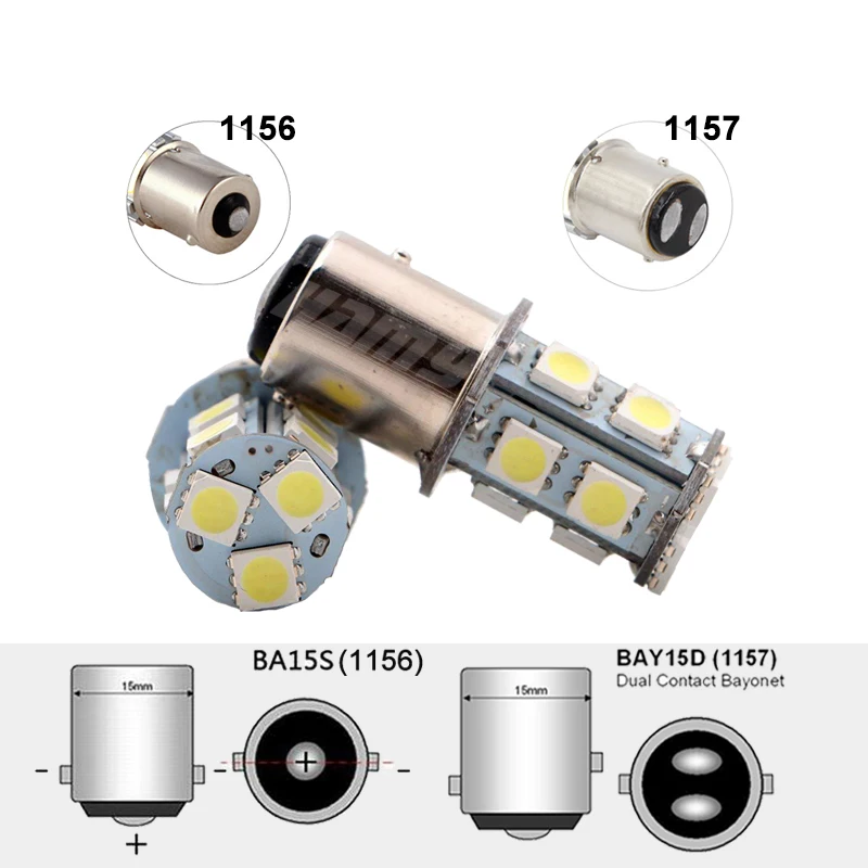 1х P21W BA15S 1156 Bay15d 1157 Автомобильный светодиодный сигнальная Поворотная лампа светильник авто тормоз стояночный задний фонарь супер яркий Клин Сторона белый красный