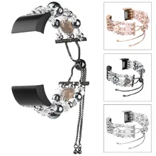 Модный спортивный Телескопический браслет с цепочкой из бисера для Fitbit Charge 2 Носимых устройств Aug30