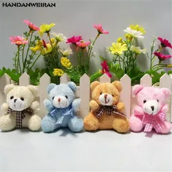 4PCS Mini Plush Bears Toy Small Pendant Lattice Bow Tie Bear Soft Stuffed Animal Toys For Kids Gifts Wholesal 5.5CM HANDANWEIRAN 4PCS Mini Plush Bears Toy Small Pendant Lattice Bow Tie Bear Soft Stuffed Animal Toys For Kids Gifts Wholesal 5.5CM HANDANWEIRAN