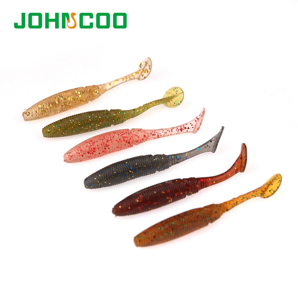 JOHNCOO 100 шт., мягкие приманки, искусственная приманка PESCA, 5 см/1 г, UL, рыболовный червь, плавающие приманки, ловля карпа, рыбалка, yoyfishing, рыболовная приманка