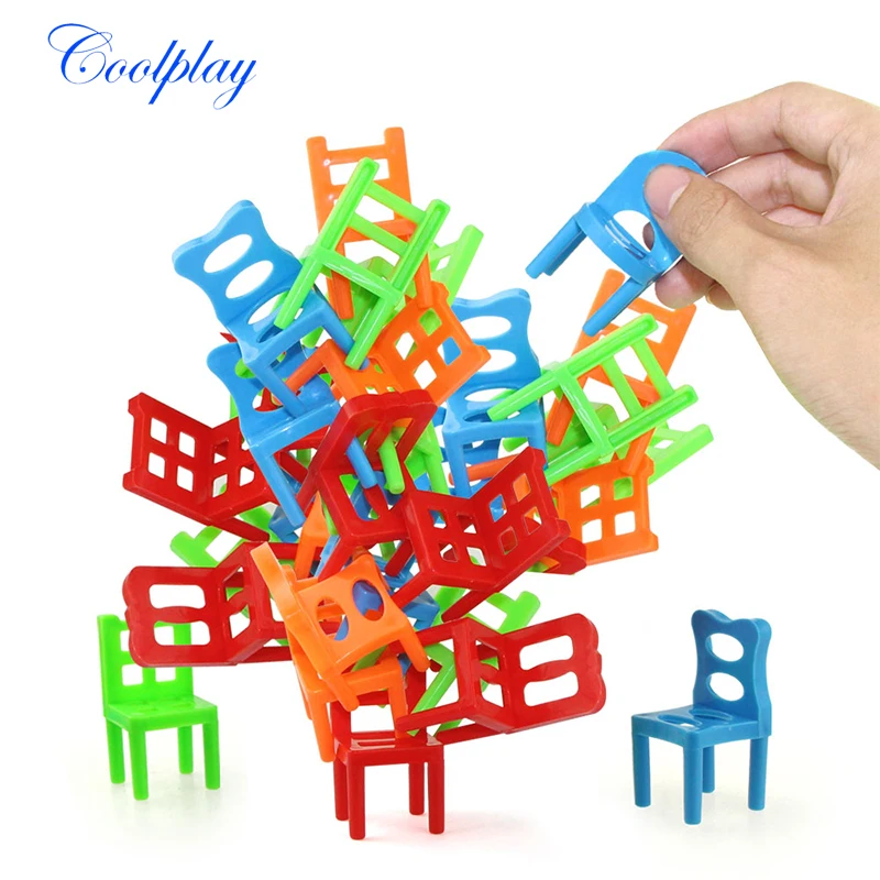 

18Pcs/set Mini Stacking Chairs Game Block Balance Toy Parent Child Funny Interactive Game Kid Educational Challenge Toy