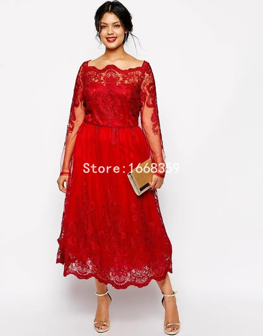 Free Shipping Red Mother Of The Bride Dresses Plus Size 2017 Scoop Free Shipping Red Mother Of The Bride Dresses Plus Size 2017 Scoop Long Sleeves A Line Short Prom Dress Custom Made Zl1163 In