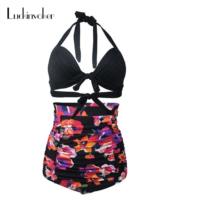 

Plus Size Bikinis Women Swimsuit S-4XL High Waist Bikini Brazilian Push Up Swimwear Large Sizes Bathing Suit Women Beach Wear