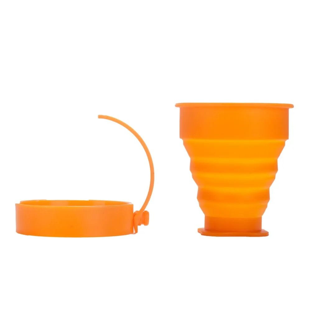 Munkess portátil de viaje de Gel de sílice retráctil Copa telescópica plegable al aire libre Camping taza de agua con mango
