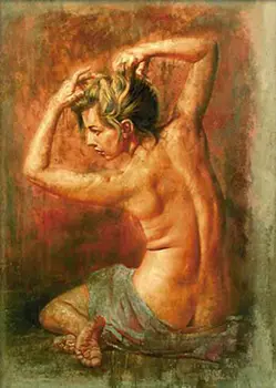 

100%Handmade Oil Painting Hand Large Oil painting portraits beautiful young woman seated canvas