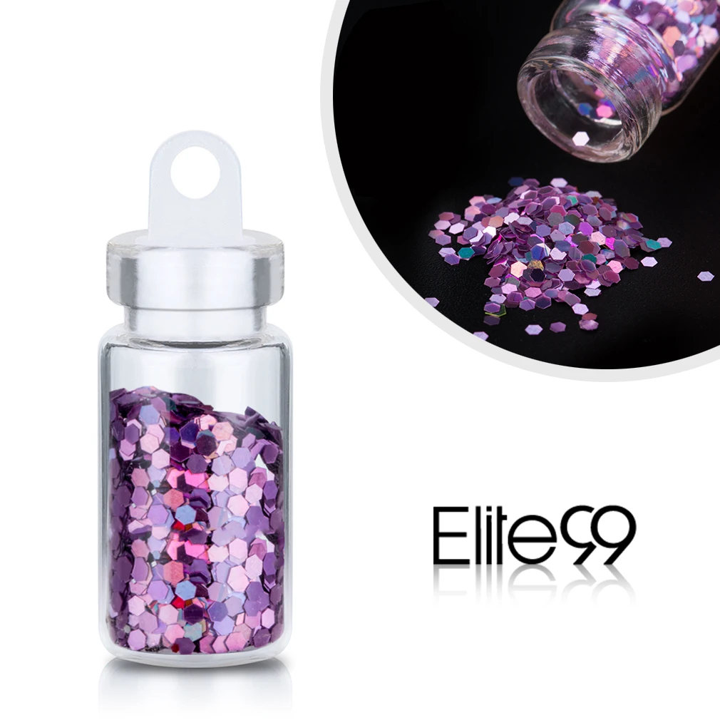 Elite99 Colorful Acrylic Nail Sequins Shining Paillette Decor Mini Bottle Nail Art Glitter Decoration Manicure For DIY Nail Art