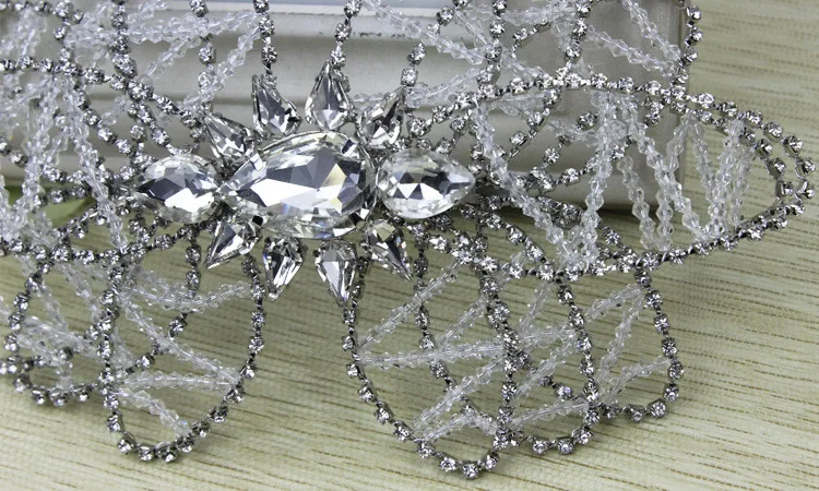 Moda The Great Gatsby Acessório Flor de Cabelo Jóias Pente de Strass Pedaço De Cabelo de Cristal Para Nupcial Da Dama de Honra (4)