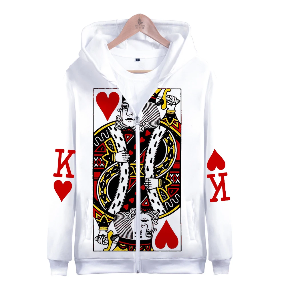 

Poker 3D Printing Style New Men Slim fit Hoodie Zipper Fashion Trend Hoodie Sweatshirt Casual Hoodie Zipper Sweatshirt