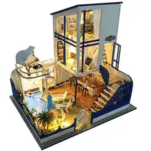 DIY Кукольный дом миниатюрный деревянный кукольный домик Miniaturas мебель игрушечный дом кукольные игрушки для подарка домашний декор ремесленные фигурки