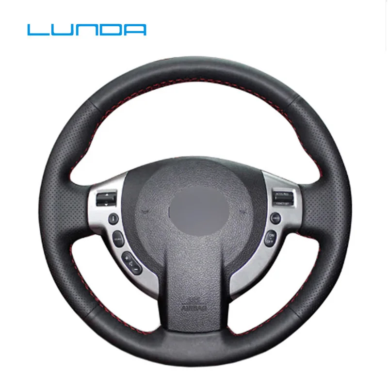 Buy LUNDA Black Artificial Leather Car Steering Wheel Cover for Nissan QASHQAI