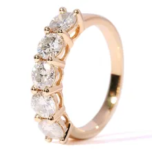 Fine Genuine 14 K 585 Yellow Gold 2 Carat tcw Anniversary Engagement Wedding Dia mond Ring Band Eternity Women Brithday Gift