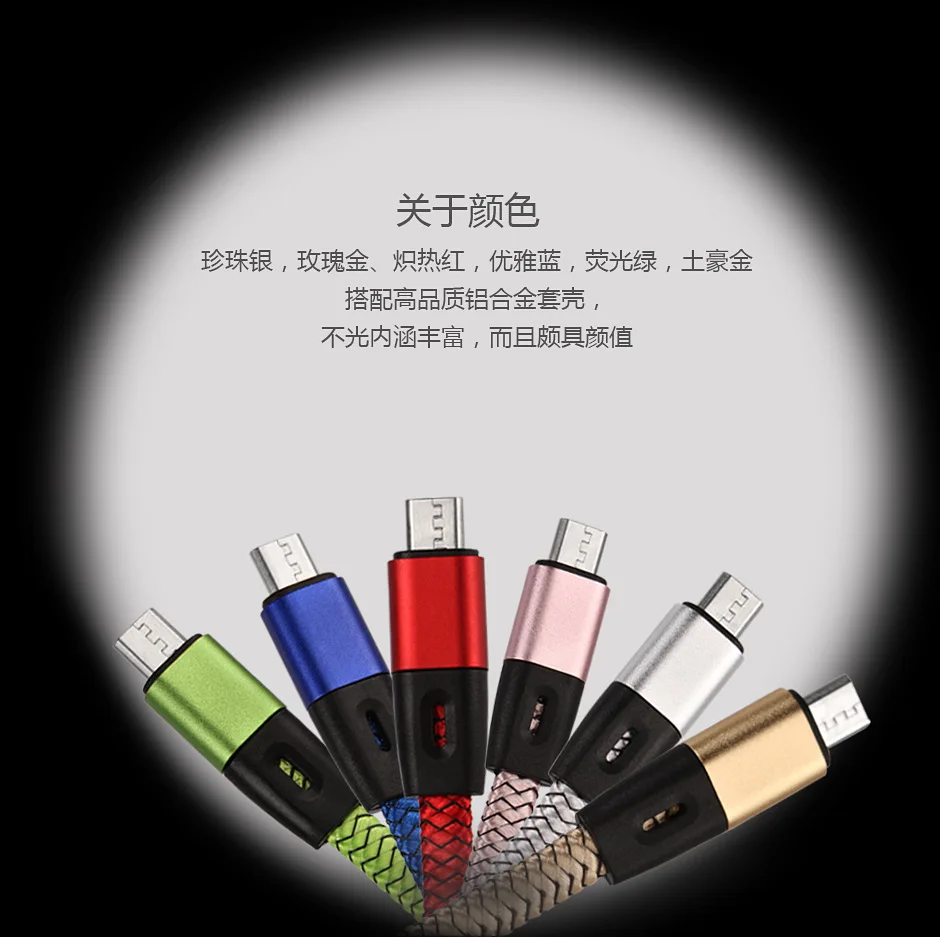 APPACS для Android Mirco USB линия передачи данных нейлоновый Плетеный 2A алюминиевый сплав Разъем Универсальный зарядный кабель для samsung HUAWEI 1 м