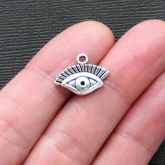 10pc/lot Evil Eye Charms Antique Silver Tone Eye Charm Diy Pendant