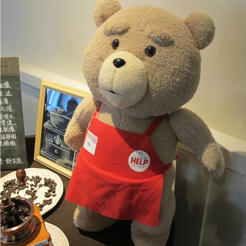 

Hot sale America Movie 45CM Giant Stuffed Ted Bear Plush Toy Lift size Teddy Bear Cheap Teddy Bear wIth Apron birthday gift