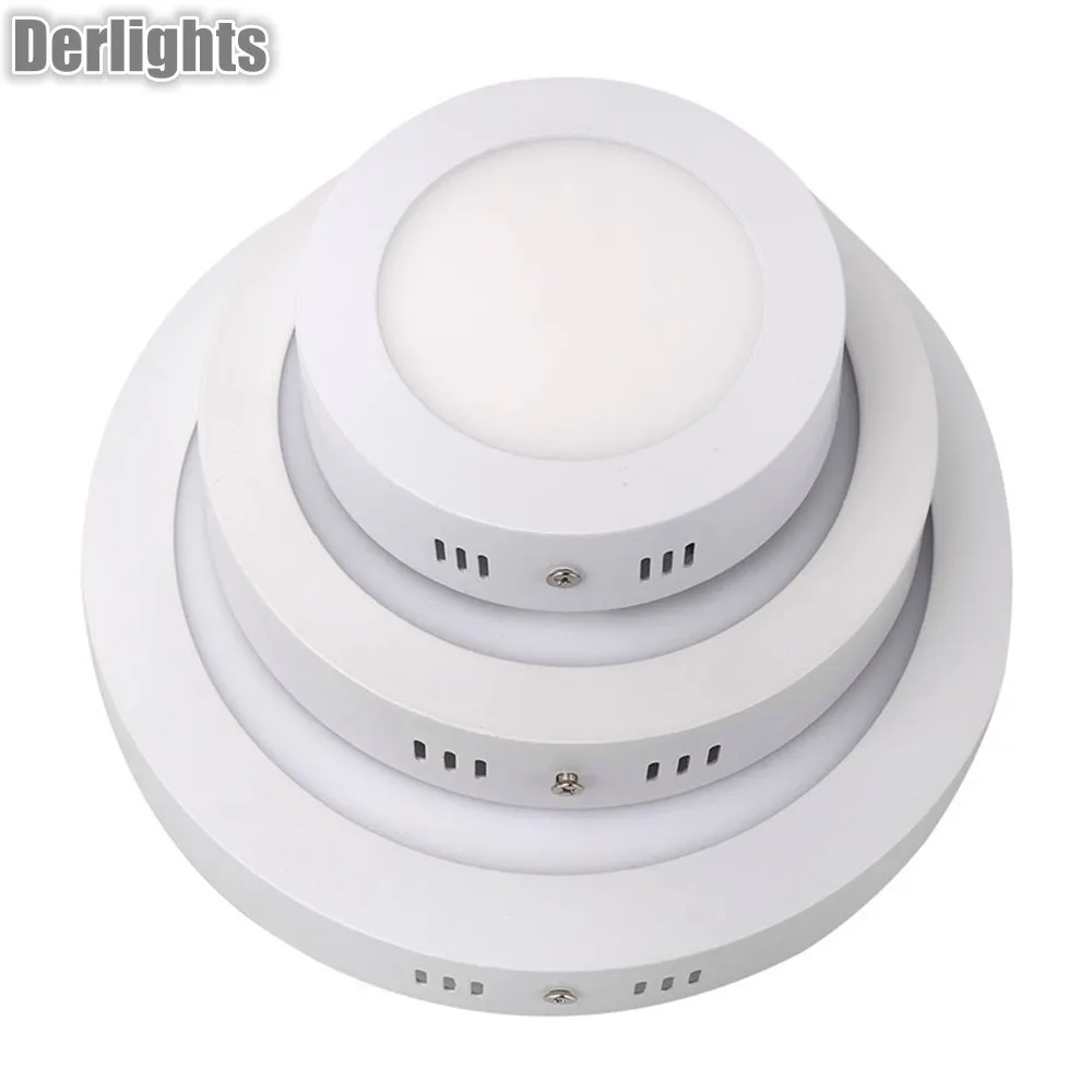 

1PCS 9W 15W 25W Round LED Ceiling Panel Light Surface Mounted AC85-265V White/Warm White Dimmable Indoor Lighting