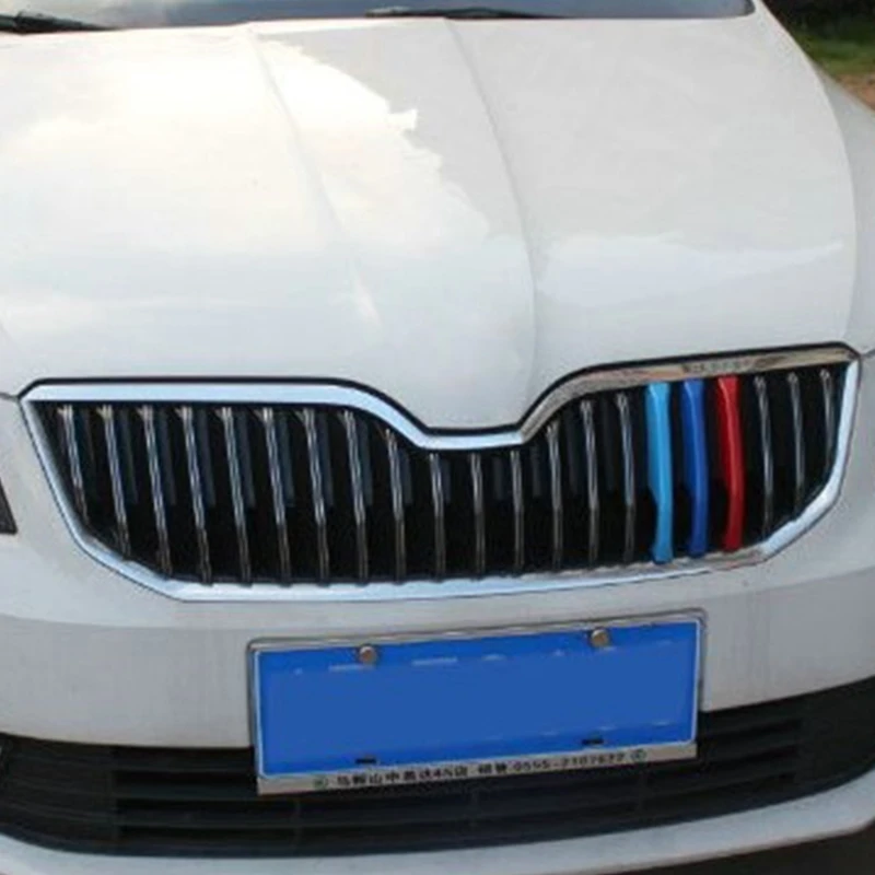3D автомобиль Foront Grilles Trim Sport Strips Обложка для Skoda Octavia A7 2015 2017|Лепнина интерьера| |