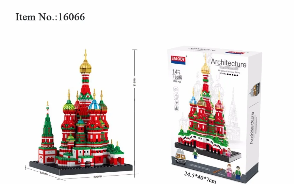 Architecture Building Blocks big ben white house triumphal arch Taj Mahal church model finger bricks ducation Toys for children