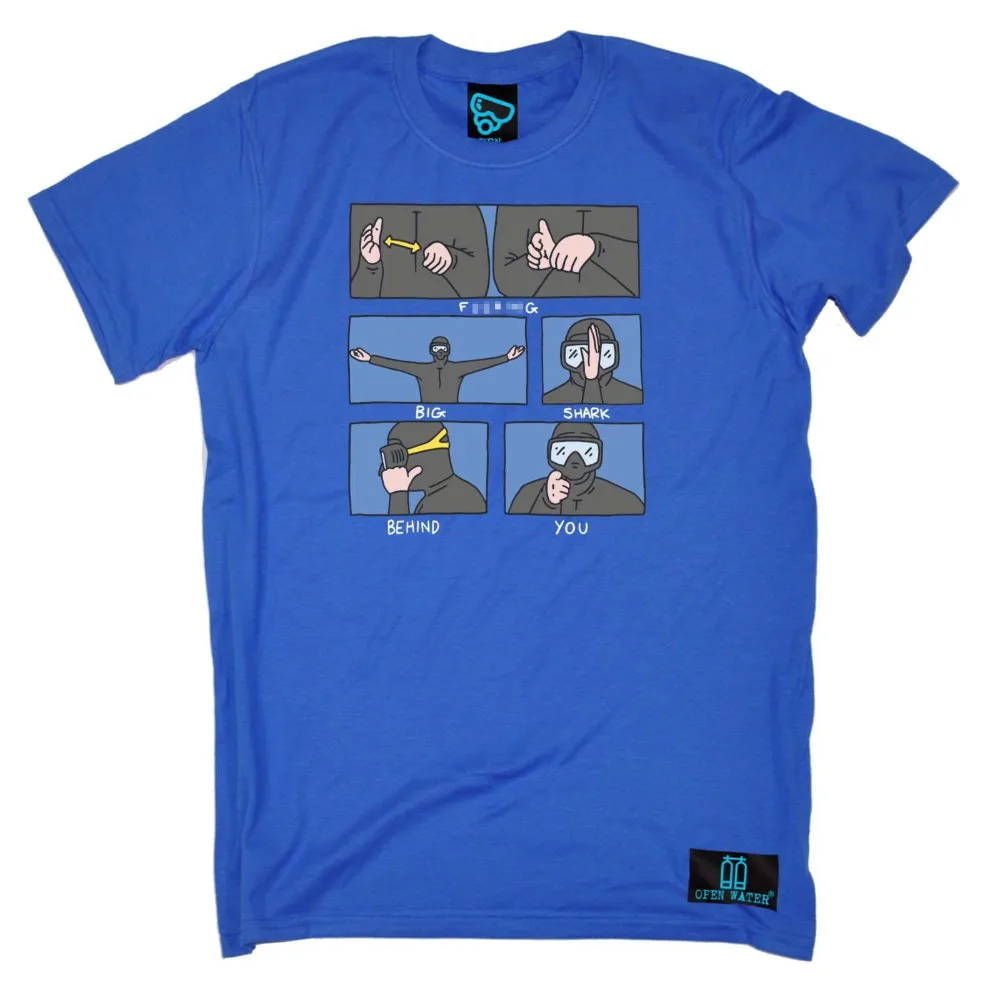 New 2019 Cotton Diving - Big Shark Behind You - Diver Tank Mask Funny Birthday T-SHIRT Short-Sleeve T-Shirt