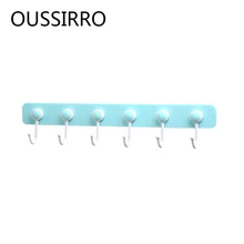 Сильная всасывающая настенная стойка кухонная стойка для посуды Настенная Наклейка крючок подвесные полки кухня 6 крючков Органайзер аксессуары для ванной комнаты