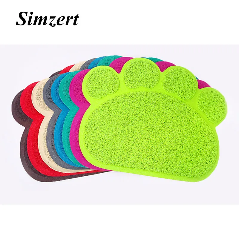 

Simzert Pet Placemat Cat Litter Paw Print Type Multi-purpose Anti-slip Mat Cat Blanket Cat Kennel Toilet Anti-slip Mat 85z