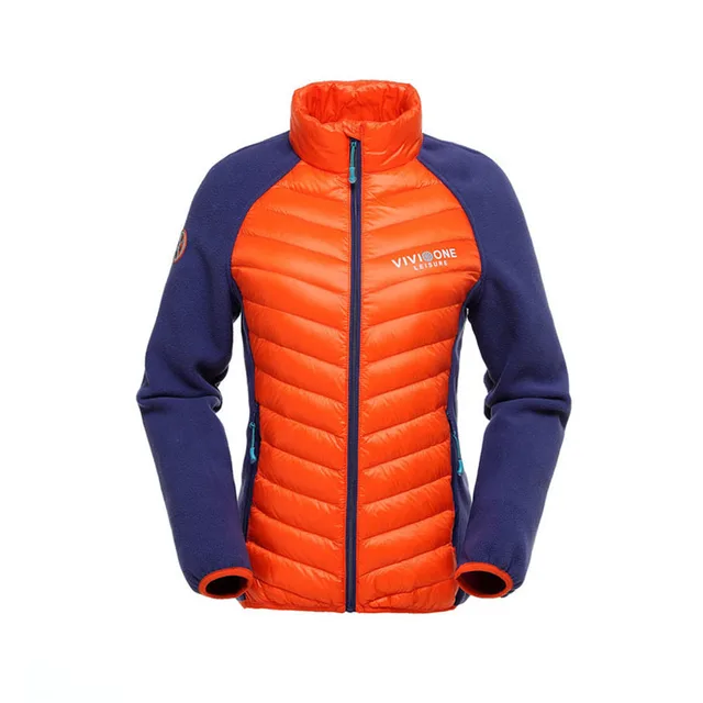 TRVLWEGO Sportswear Hiking 87% White Duck Down Jacket Female Windbreaker Warm Sports Coat Camping Hiking Outing Jackets Women Orange