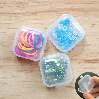 

50PCS Empty Clear Plastic Small Box Hook Jewelry Ear Plugs Container Storage Case
