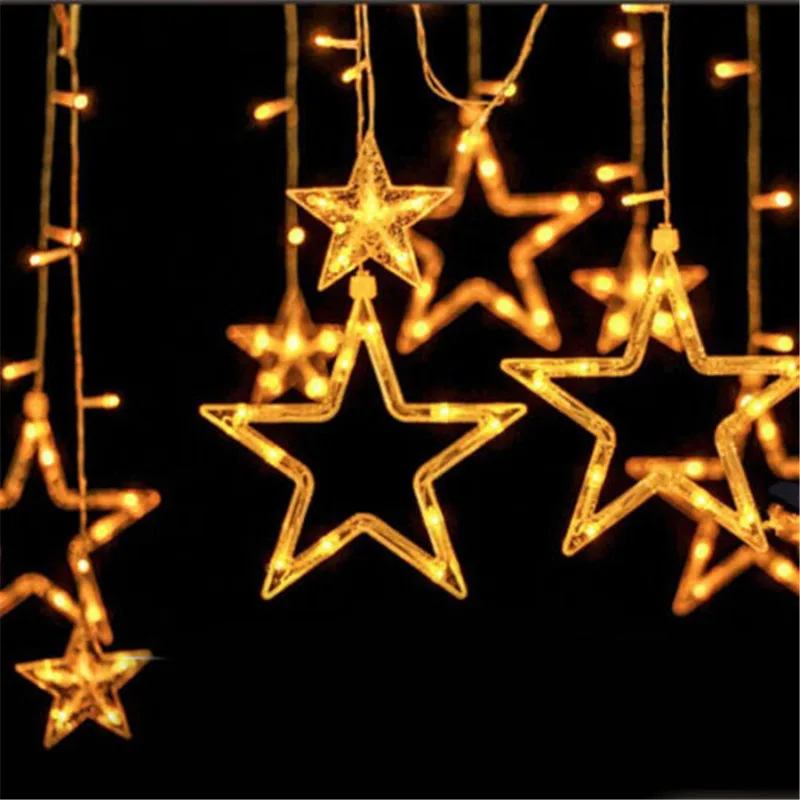 Xmas AC 110V 220V Strobe Light Christmas Star Shape Style Christmas