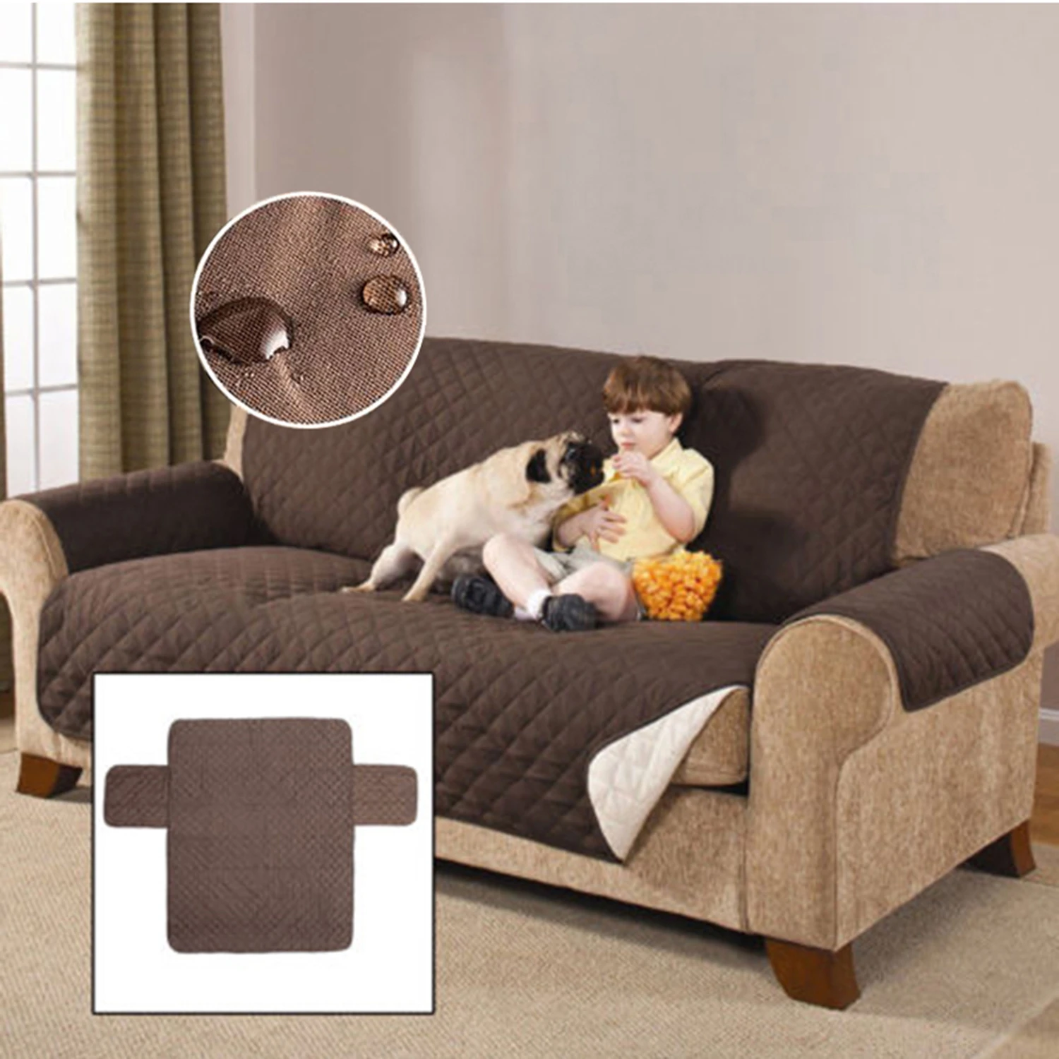 Waterproof Quilted Sofa Couch Cover Chair Pet Dog Kids Mat Furniture Protector