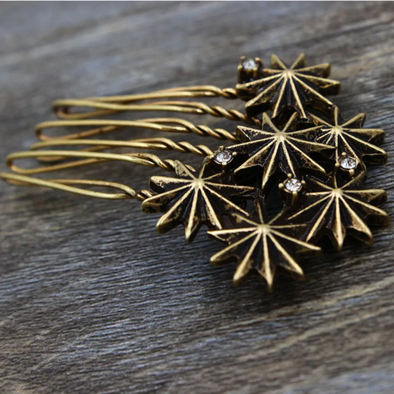 Vintage Metal flower hair comb women fashion vintage style hairclips hair accessories for women hair