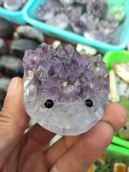 

new arrivals natural clear crystal cluster gemstone hedgehog reiki healing gemstone handmade carved crystal animal wholesale