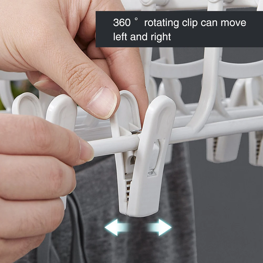 

Household Multifunctional Foldable Rack 360 Degree Rotating Save Space Clothes Hanger Pants Wardrobe Multi Layers Organizer Clip