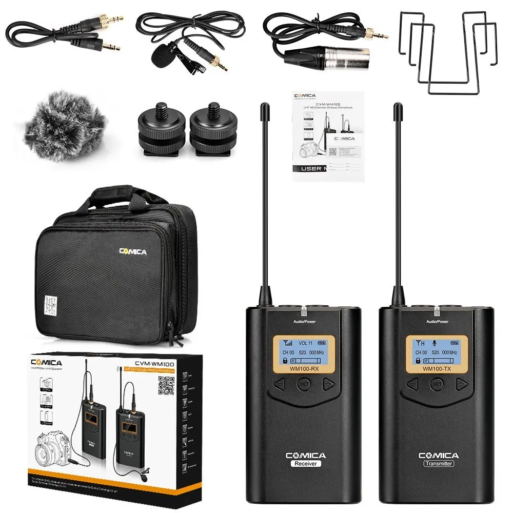 

YIXIANG 48 UHF Channels Professional Omnidirectional Wireless Lavalier Microphone System for Canon Nikon Sony DSLR Camera