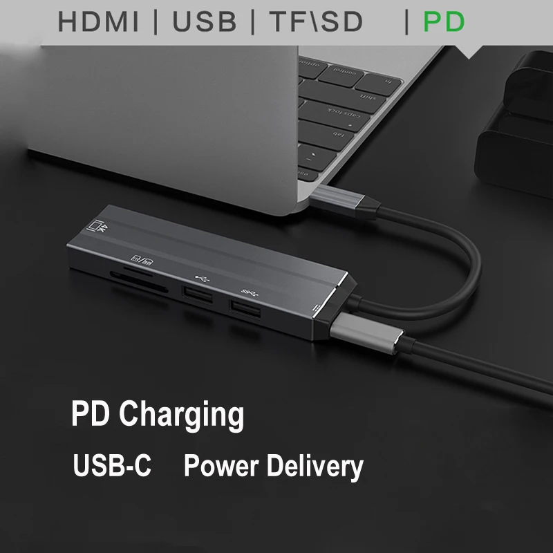 Usb-хаб C концентратор для Мульти USB 3,0 HDMI адаптер док-станция для Mac Book Pro Аксессуары USB-C type C 3,1 сплиттер 3 порта с 8 интерфейсом