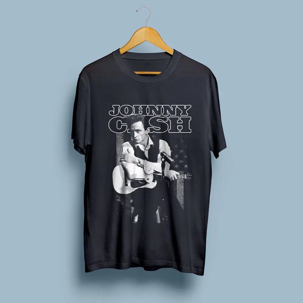 Johnny Cash American Icon T-shirt Men's Size: S-to-XXL T Shirt Casual Men Clothing Round Neck Teenage Pop Top Tee