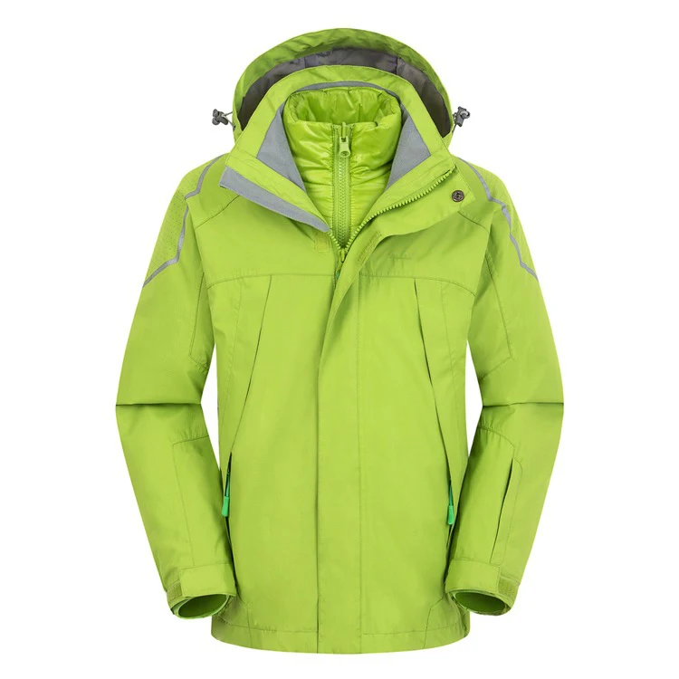 Winter Children Ski Suit Girl Outdoor Snowboard Jacket Boy Hooded Waterproof Kids Skiing Coat Softshell Warm Windproof - Цвет: green3