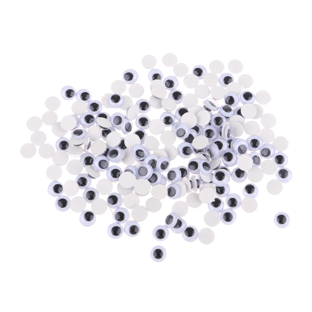 MagiDeal 200pcs 10mm Plastic Eyeballs Black & White Eyes for Kids DIY