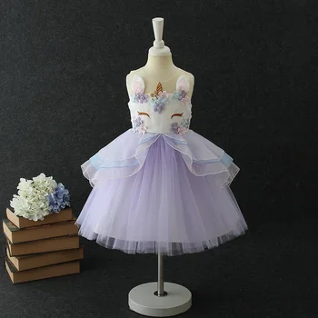 

Dress For Girls Unicorn Costume Flower Girls Unicorn Tutu Dress Pastel Rainbow Princess Girls Birthday Party Dress Children Kids