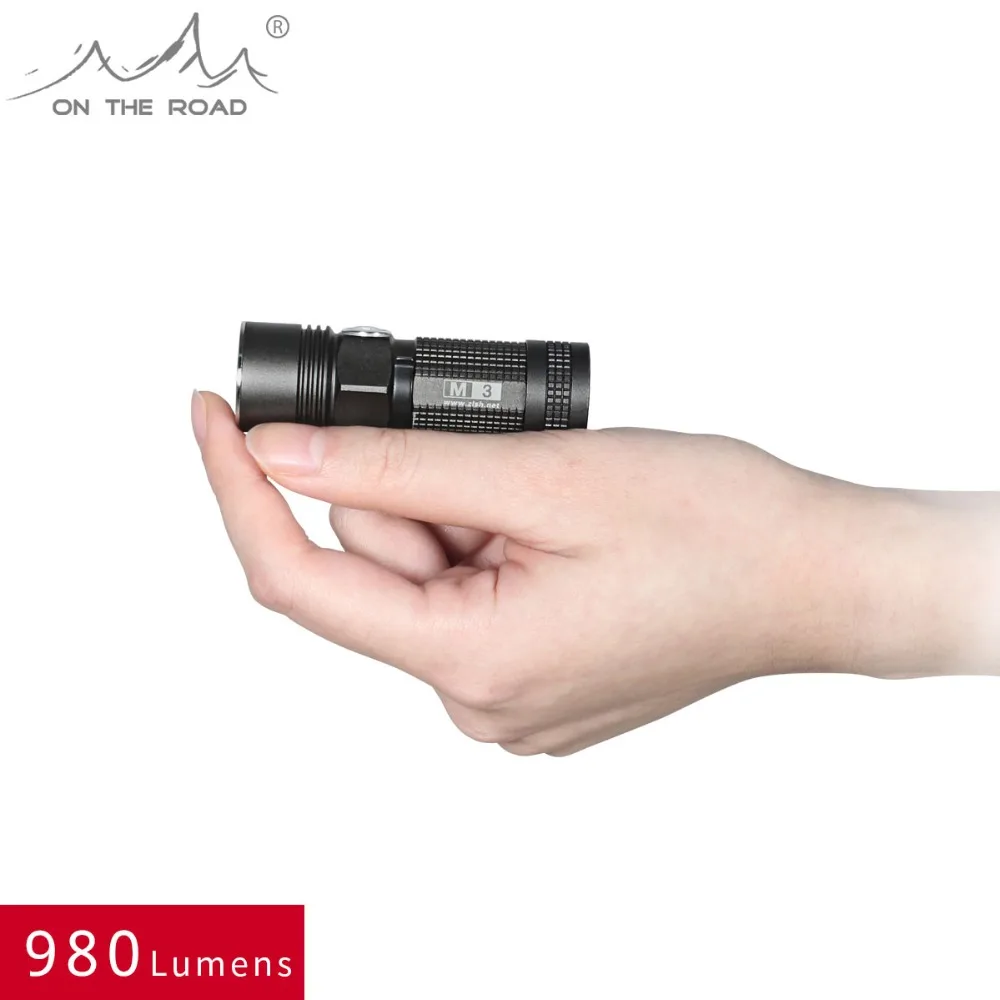 

ON THE ROAD M3 Mini flashlight rechargeable CREE LED Compact flashlight EDC Professional waterproof torch ( Withou Battery )