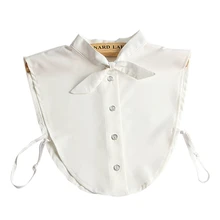 Корейские хлопковые маленькие качественные женские блузки, отделанные бисером, ложные воротнички, туника Kraagie Nep Vestido Faux Cols, ложный воротник на заказ