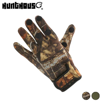 

Hunthouse Fishing Gloves winter fishing Breathable Anti-Slip Glove waterproof Three Finger Cut sports gloves fishing equipment