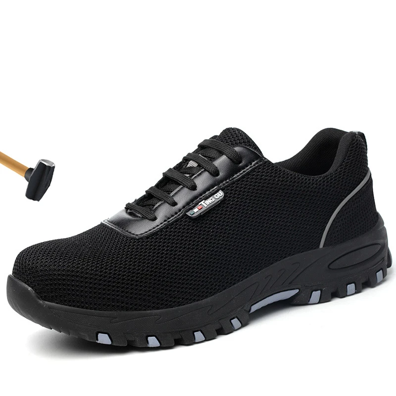 

Mens Steel Toe Safety Work Shoes Men Lightweight Breathable Anti-Smashing Non-Slip Anti-static Protective Safety Boots Size-46