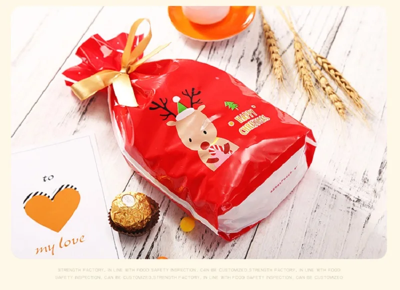 5 шт Счастливого Рождества пластиковые конфеты мешок подарка милые Печенья Упаковочные пакеты для печенья и закусок конфеты украшения рождественской вечеринки
