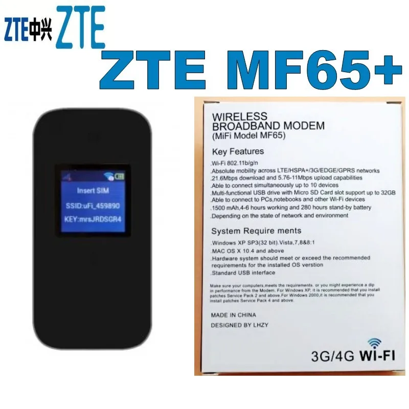 usb internet modem for laptop ZTE MF65+ Router 21Mbps 3G Wirelss Router 4g usb modem