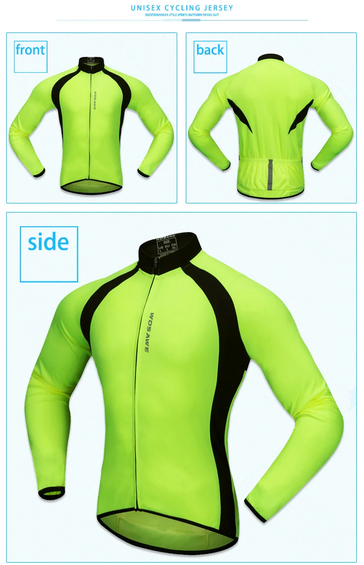 WOSAWE, Осенние майки для велоспорта, мужская спортивная одежда для велоспорта, дышащая велосипедная одежда для спуска на гору, MTB, светоотражающая одежда с длинным рукавом, велосипедные рубашки