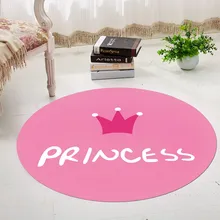 Милая розовая Корона ковер принцессы, спальня, гостиная, розовый ковер, детская комната, Кристальный бархат, круглый ковер для девочки, пол, tapete, на заказ