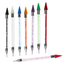 Self Adhesive Rhinestones Picker Wax Pencil Decorating Gem Beads Pick up Tool Crystal Acrylic Handle Nail Art Dotting Pen