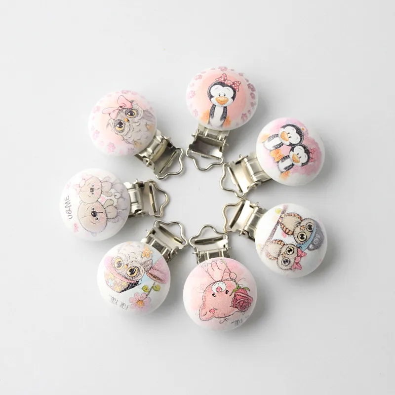 

Safe Wooden Baby Pacifier Clips Fit Children Funny Clasps Metal Holders Baby Clips Product Send Random 10Pcs/Lot